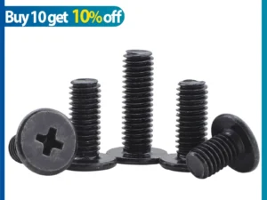NINDEJIN Phillips Ultra Thin Flat Wafer Head Screw M1.6 M2 M2.5 M3 M4 M5 M6 Carbon Steel CM Thin Head Laptop Screw for Computer