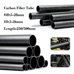1pcs 250/500mm 3K Carbon Fiber Tube Twill Matte, Length Is 500 Mm Remote Control Aircraft Accessories Model Aircraft
