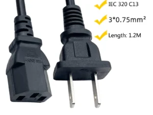 USA US Plug Power Cable Printer IEC C13 Power Supply Electric Extension Cord For PC TV Monitors Desktop Computer Projector 1.2M