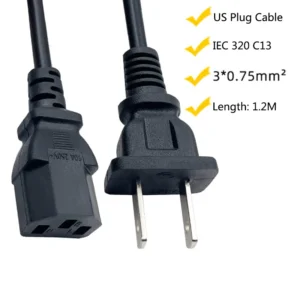 USA US Plug Power Cable Printer IEC C13 Power Supply Electric Extension Cord For PC TV Monitors Desktop Computer Projector 1.2M