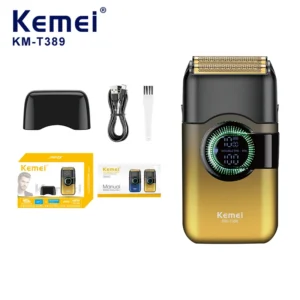 Kemei T389 Fashion Color Electric Shaver Hair Clipper Men's Shaver Beard Trimmer Professional Rechargeable Reciprocating Shaver