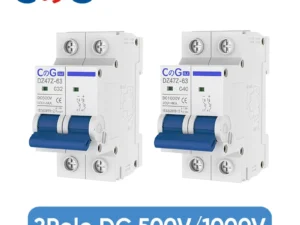 CG 2P MCB 10A 16A 20A 25A 32A 40A50A63A Circuit Breaker DZ47Z 500V/1000V Din Rail Mount DC Disconnect Switch for Solar PV System