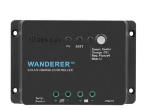 Renogy Wanderer Li 30A 12V PWM Negative Ground Solar Charge Controller Solar Panel Regulator w/ Temp Sensor Function Fit