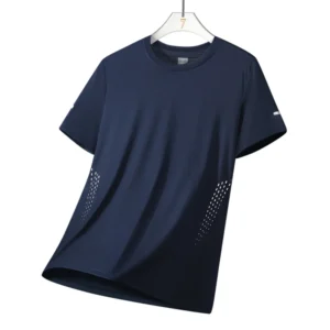 CHRLCK Men's Hiking Quick Drying T-shirts Breathable Running Fishing Tees Soft Elasticity Outdoor Sports Short Shirt Summer