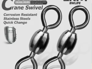 9KM Crane Swivels 50~200Pcs Fishing Barrel Swivel Line Hook Connector Brass with Stainless Rings Saltwater Freshwater 29-525LBs