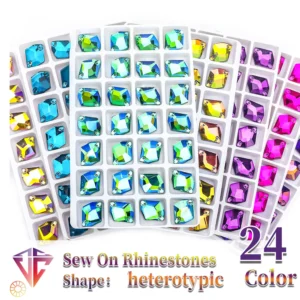 VC Sew On AB Rhinestone Cosmic Flatback Glass Crystals For Clothing Wedding Dresses Shoes Bags All For Decoration DIY