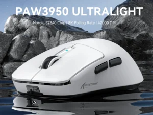 Attack Shark R6 Lightweight Wireless Gaming Mouse, PAW 3950Max Sensor Computer Mouse with Nordic 52480, 8KHz Polling