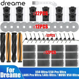 Dreame X50 Ultra /X50 Master/L50 Pro Ultra/L40S Pro Ultra Spare Part, Main Side Brush Filter Mop Cloth Bag Replacement Part