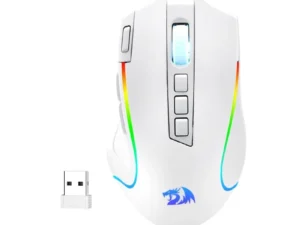 Redragon M612 PRO RGB 8000 DPI Wired/Wireless 9 Programmable Buttons 6 Backlit Modes Gaming Mouse, White