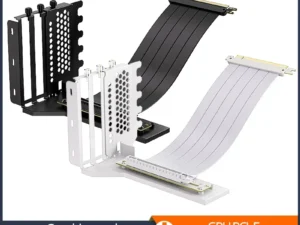 Teucer Vertical GPU Mounting Bracket PC Graphics Card Holder PCI-E 3.0/4.0 x16 Anti-interference Flexible 90° Extension Cable
