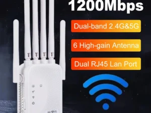 Kebidumei 1200/300Mbps Wifi Repeater Amplifier 2.4G 5G Network Expander Range Extender WiFi Signal Booster Wireless Wi-Fi Router