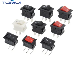 5/10PCS KCD11 Rocker Switch 10*15mm Mini Push Button Switch ON-OFF / ON-OFF-ON 2 Pins / 3 Pins 3A 250VAC / 6A 125VAC 10x15mm