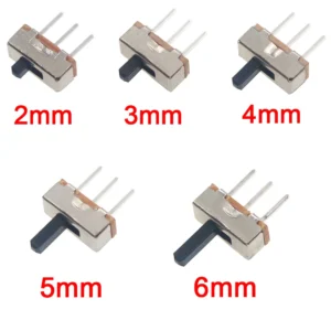 20Pcs SS12D00 Interruptor On-Off Mini Slide Switch 3pin 1P2T 2 Position High Quality Toggle Switch Handle Length:3MM/4MM/5MM/6MM