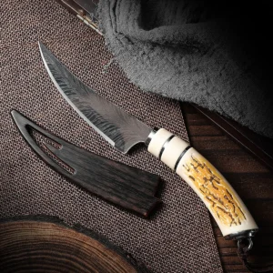 Boning knife with sharp curved blade for Kitchen High hardness forging Damascus texture knife Sharp fruit knife