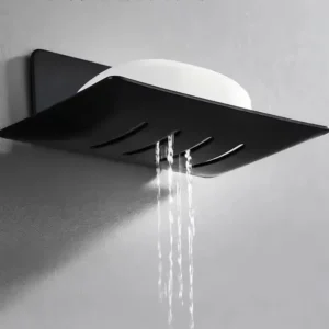 1pc Black Carbon Steel Soap Box Non Perforated Wall Mounted Bathroom Soap Box Bathroom Soap Holder Soap Storage Rack 2025