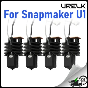 For Snapmaker U1 Full Assembled Hotend kit Integrated Hardened Steel 0.4mm Nozzle 24v 48w Ceramic Block Kit Upgraded Hot End