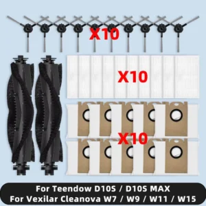 Compatible For ( Teendow D10S / D10S MAX, Vexilar Cleanova W7 / W9 / W11 / W15, eitton BL20 Pro ) Parts Brush Filter Dust Bag