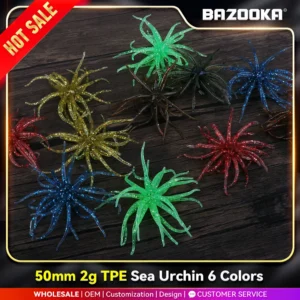 Bazooka 2g TPE Fishing Lure Simulated Sea Urchin Lures Soft Silicone For Bream Pike Sea Bass Tilapia Gears Mandarin Winter Biats