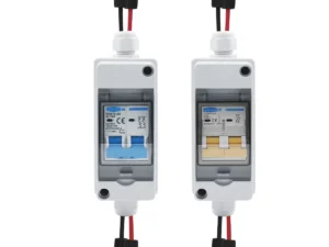 1PCS TOMZN Solar Photovoltaic PV Combiner Box with Circuit Breaker IP65 HT 2ways 1 Input 1 Out DC with Matching Wires Waterproof