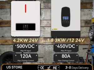 ECGSOLAX 1.8KW 3KW 4.2KW Hybrid Solar Inverter 24V 220Vac Pure Sine Wave Hybrid Inverter With MPPT 80A 100A Charging Controller