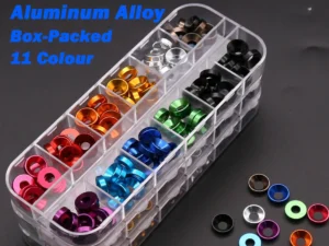 55Pcs/Set Box-Packed M2 M2.5 M3 M4 M5 11 Colour Anodized Aluminum Alloy Countersunk Head Bolt Washers Gasket