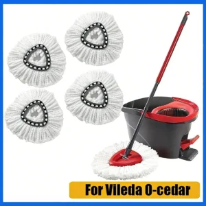 White Mop Head Cloth Replacement Microfiber Mop Refills Spin Mop Cloth Replacement Head for Vileda O-cedar Replacement Mop Heads