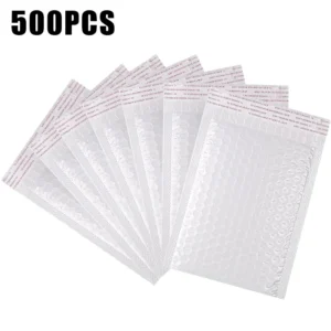 500PCS Poly Bubble Mailers Padded Envelopes Self Seal Bubble Lined Waterproof Cushion Shipping Enveloper Mailers White