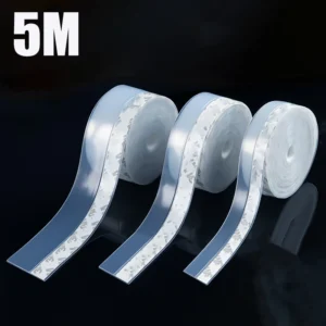 5M Door Seal Strip Self AdhesiveWindow Sealing Tape Windproof Dust Weather Strip Home Door Transparent Soundproof Sealstrip