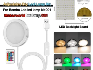 For Bambu Lab Led Lamp Kit Adjustable Light Kit Led Light Parts Hardware DIY Model white /cold/warm light Without Lamp shell 001