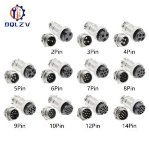 5/10/20Set GX12 GX16 GX20 2 3 4 5 6 7 8 9 10 12 14 15 Pin Docking Aviation Plug Socket Waterproof Circular Connector