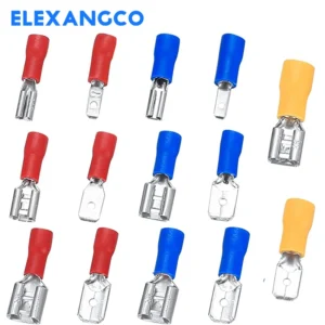50PCS 2.8/4.8/6.3 Insulated Spade Wire Connector Electrical Crimp Terminal Male And Female Red Blue Yellow