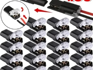 20/50/100 Pack of H2 2-Pin Pluggable Wire Connectors, Nylon Insulated Copper Quick-Connect Terminal Blocks, Suitable for Low-Voltage Cables, No Power Mode Required, No Electronic Components