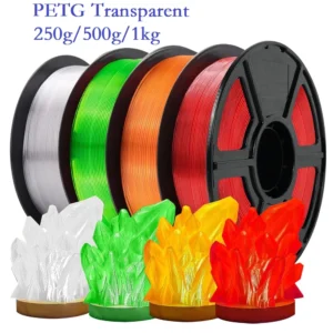 Transparent PETG Filament 1kg/500g/250g/200g 1.75mm 3D Printer Filament Strong Toughness PETG Translucent Red Orange Blue Green