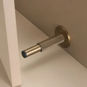 Nurlin Brass Knurled Door Stop Bathroom Door Room Stopper Heavy Duty Floor Wall Mount Bumper Door Holder Catch Antique Brass