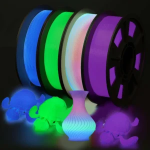 Glow in The Dark Filament Multicolor, Green, Blue, Purple and Rainbow, PLA Filament 1.75 mm, 3D Printer Filament Bundle