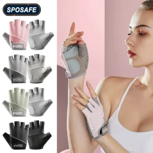 1Pair Breathable Cycling Gloves Workout Gym Gloves for Men Women Weight Lifting Fingerless Gloves Training Exercise Fitness