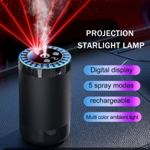 Rechargeable car aroma diffuser, aromatic essential oil, colorful lights, romantic starry sky lights, bedroom gift