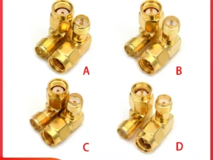 1PC SMA to SMA Connector 90 Degree Right Angle RPSMA Male to RP SMA Female Adapter for WIFI Antenna / FPV RF Converter Gold