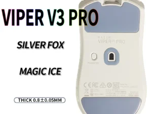 UnusualWaySports Mouse Skates Feet Viper V3 Pro Cambered Surface PTFE Anti Collapse Multilayer Magic Ice Black Silver Fox