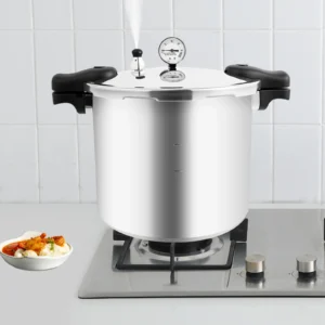 22L Thickened Explosion-Proof Pressure Cooker with Pressure Gauge and Safety Valve for Gas Stoves, Electric Ceramic Stoves
