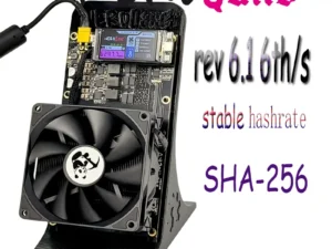 BitNerdQaxe++ Rev6.1 Bitcoin Miner Latest 6TH/s SHA-256 BTC Low Power 100W Solo Miner with 12V 10A PSU for Cryptocurrency Mining