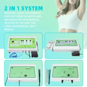 2025 Portable Electrolysis Epilators Removal Device Painless Electrolysis Machine Electric Needle Hair Removal for Men