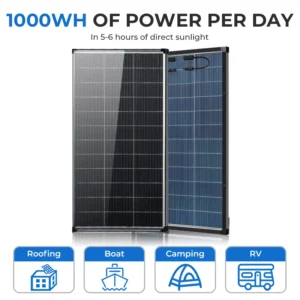 AeternaSol 400W/200W Watt 25% High-Efficiency PV Power for Home Rooftop 18B N-Type Bifacial Solar Panel 12V Monocrystalline Solar Panel 18BB Cells High Efficiency Module RV Marine Boat Caravan Off Grid Monocrystalline Solar Panels Charging 12V Camping
