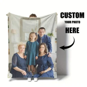1Pc Custom Photo Blanket,Custom Flannel Blanket with Photo,Custom Picture Blanket,Custom Photo Blanket for Home,Custom Image