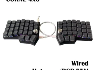 Corne 4×6 Layout 2 Knobs Split Ergonomics Hot-swappable MX Mechanical Keyboard Wired South RGB VIAL Programmable