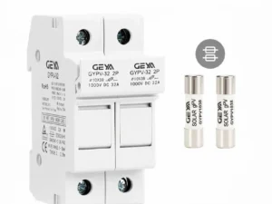 GEYA GYPV-32 2P Parallel DC Fuse Holder 10*38mm High Voltage Solar PV 1000VDC Fuse Link 10A 15A 20A 25A 30A