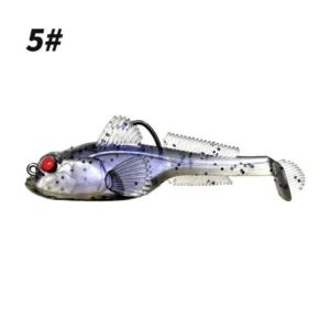 2pcs 9g Weight Silicone Goby Lure Jig Hook Perch Tackle Sinking Soft Lure 12g Weight Soft Material Bass Shad Tackle