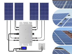 Solar Micro Grid Tie Inverter, WVC-1200W MPPT Pure Sine Wave DC to AC Inverter, IP65 Waterproof with LCD Display, Compatible