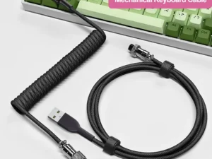 Mechanical Keyboard Coiled Cable Type-C USB Port Aviator Coiling Cable for Gaming and Desktop Computers Aviation Connector Cord