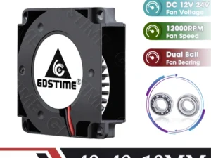Gdstime 2Pcs 40mm 24V 3D Printer Fan 40x10MM Dual Ball Turbo Blower 12000RPM High Speed Cooler 4010 Printer Accessories Radiator
